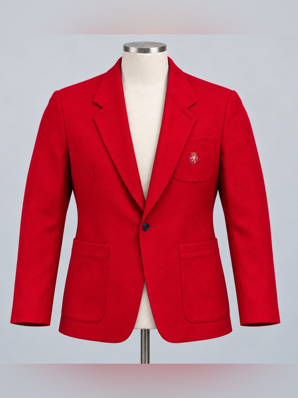 Tommy Hilfiger Red Wool Blend Crest Blazer Mens M Preppy Collegiate Ivy League